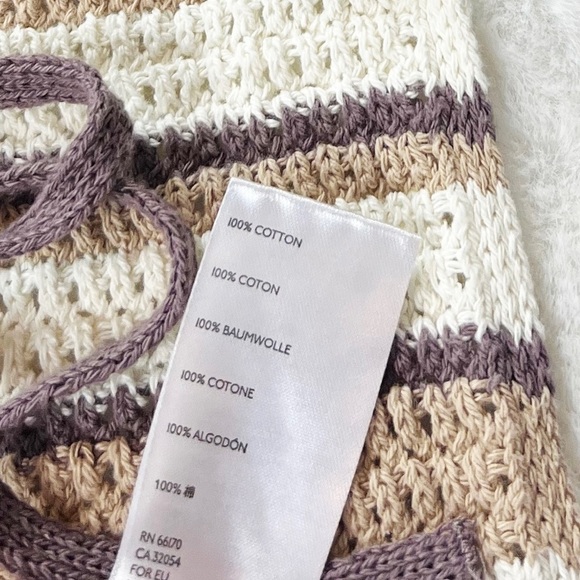 NEW Free People Beach June Fauxchet Chevron Colorblock Crochet Top - Picture 3 of 4